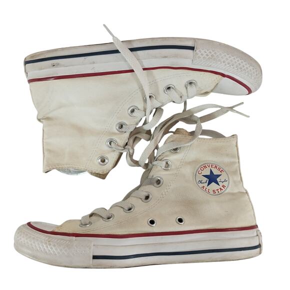 CONVERSE! CLASSIC CHUCK TAYLOR ALL STAR WHITE CANVAS/RUBBER HIGH TOPS! SZ 6 - Picture 10 of 10